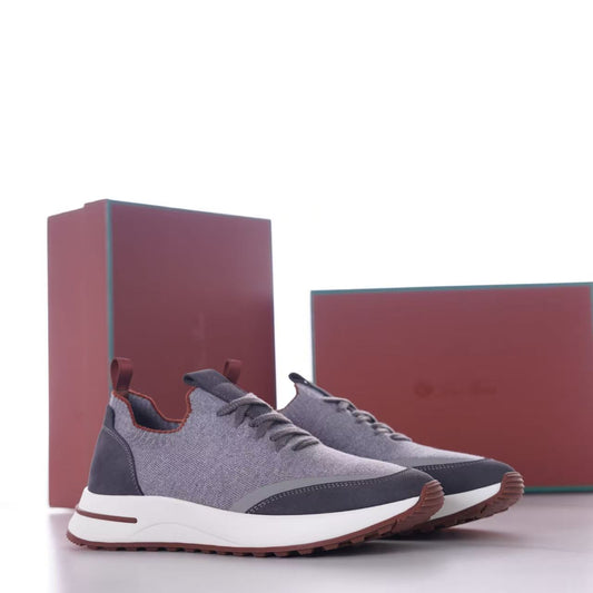 KnitStep Urban Knit Sneaker, Men's Knitted Sock Sneakers, Breathable Lightweight Casual Shoes, Pull-on Slip On Design with Leather Side Detail, Soft Cushioned Sole Daily Sneakers