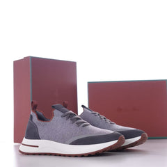 KnitStep Urban Knit Sneaker, Men's Knitted Sock Sneakers, Breathable Lightweight Casual Shoes, Pull-on Slip On Design with Leather Side Detail, Soft Cushioned Sole Daily Sneakers