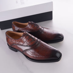 lessandro 1895 Oxford, Men Handmade Patina Leather Oxford Dress Shoes