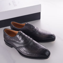 lessandro 1895 Oxford, Men Handmade Patina Leather Oxford Dress Shoes