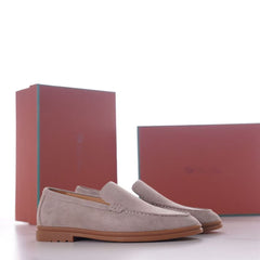 Summer Walk Suede Loafers, Men Handmade Slip-on Casual Loafer Shoes