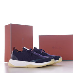 360 LP Flexy Walk Sneaker, Men Wool Knit Suede Trim Luxury Casual Sneakers