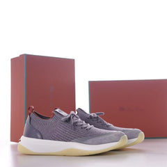 360 LP Flexy Walk Sneaker, Men Wool Knit Suede Trim Luxury Casual Sneakers