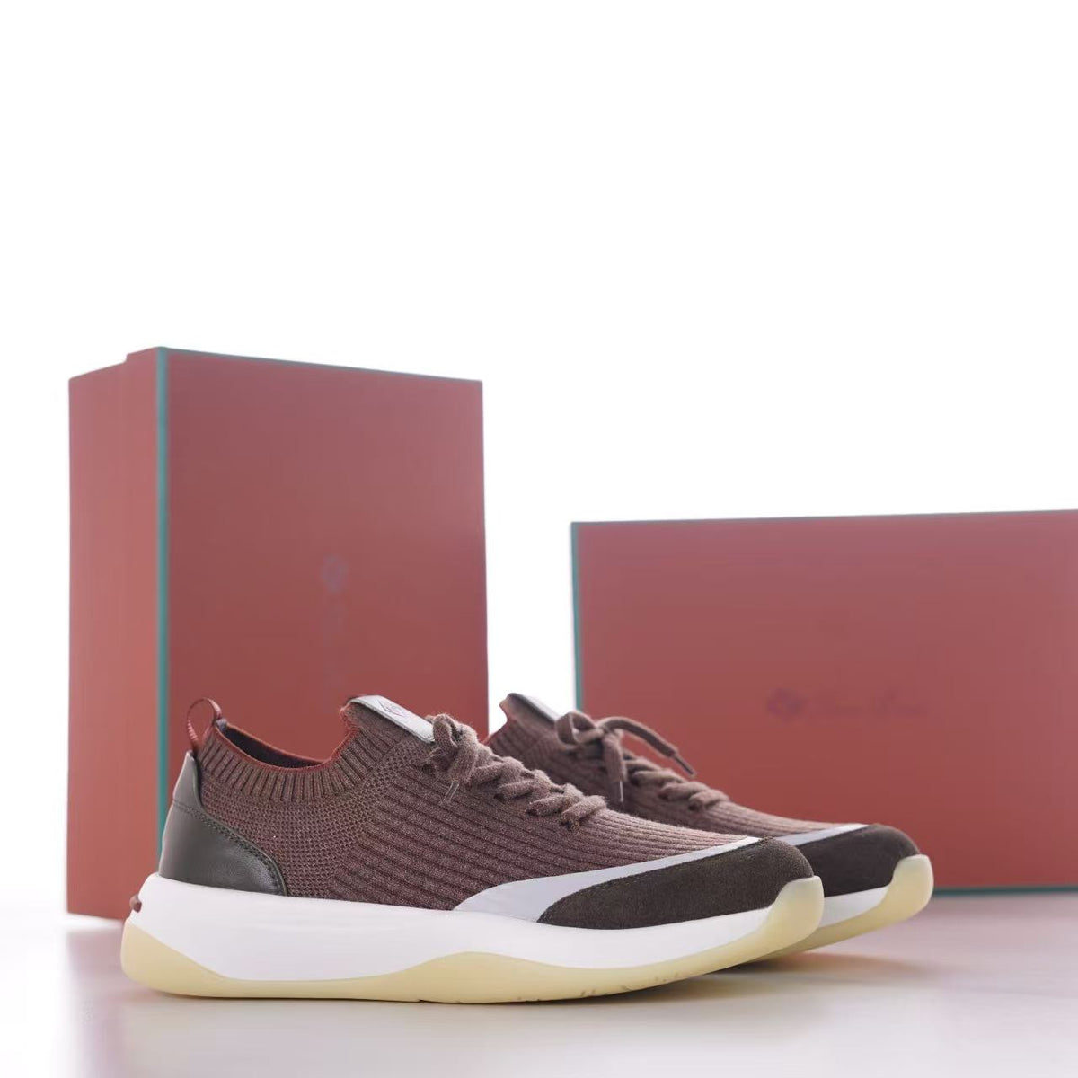 360 LP Flexy Walk Sneaker, Men Wool Knit Suede Trim Luxury Casual Sneakers