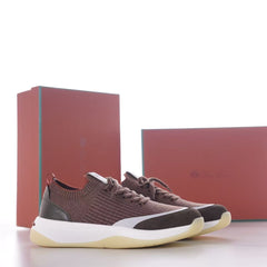 360 LP Flexy Walk Sneaker, Men Wool Knit Suede Trim Luxury Casual Sneakers