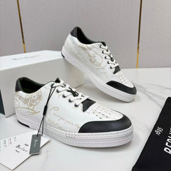 Berluti Playtime Scritto Leather Sneaker, Men Venezia Calfskin Low Top Sneakers, Hand Patina Scritto Calligraphy Engraved Lace-up Casual Shoes, Lightweight Rubber Sole Luxury Daily Board Shoes