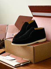 Loro Piana Open Walk Ankle Boot Men's Suede Slip-on Ankle Boots, Handcrafted Italian Luxury Casual Shoes