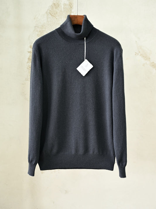 Brunello Cucinelli Men's Cashmere Turtleneck Sweater Fine Knit Long Sleeve Luxury Base Layer Knitwear
