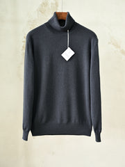 Brunello Cucinelli Men's Cashmere Turtleneck Sweater Fine Knit Long Sleeve Luxury Base Layer Knitwear