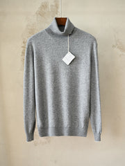 Brunello Cucinelli Men's Cashmere Turtleneck Sweater Fine Knit Long Sleeve Luxury Base Layer Knitwear