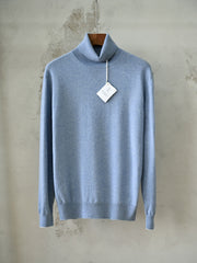Brunello Cucinelli Men's Cashmere Turtleneck Sweater Fine Knit Long Sleeve Luxury Base Layer Knitwear