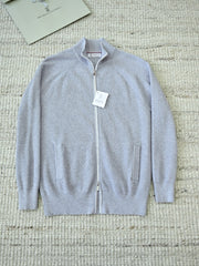 Brunello Cucinelli Ribbed-Knit Zip-Up Cardigan With Raglan Sleeves And Side Pockets, Men's Full Zip Stand Collar Vertical Rib Knit Sweater Jacket