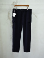Men's Grey Wool Cargo Pants Autumn Winter Thick Straight‑Leg Casual Multi‑Pocket Trousers