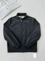 Luxury Men Lightweight Windbreaker Jacket Stand Collar With Hidden Hood Full Zip Elastic Cuffs Hem Smart Casual Business Outerwear For Men
