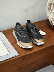 Men's Breathable Walking Shoes – Lightweight Knit Lace-Up Sneakers with Cushioned Non-Slip Sole
