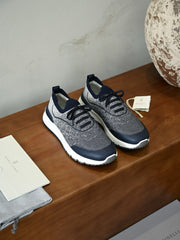 Men's Breathable Walking Shoes – Lightweight Knit Lace-Up Sneakers with Cushioned Non-Slip Sole