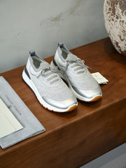 Men's Breathable Walking Shoes – Lightweight Knit Lace-Up Sneakers with Cushioned Non-Slip Sole