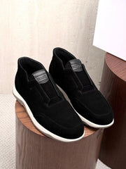 Berluti Men's Grained Leather Laceless Slip-On Ankle Boots, Quiet Luxury Old Money Casual Chukka Sneaker Boots