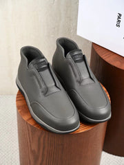 Berluti Men's Grained Leather Laceless Slip-On Ankle Boots, Quiet Luxury Old Money Casual Chukka Sneaker Boots