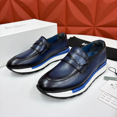 Berluti Fast Track Loafer — Scritto Venezia Calf Leather Sneaker Loafer, Marrone Intenso