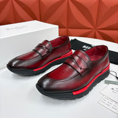 Berluti Fast Track Loafer — Scritto Venezia Calf Leather Sneaker Loafer, Marrone Intenso