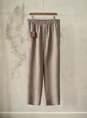 Men's 100% Linen Cropped Trousers Elastic Waist Straight‑Leg Breathable Lightweight Multi‑Color Summer Casual Pants