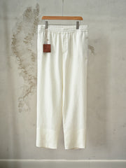 Men's 100% Linen Cropped Trousers Elastic Waist Straight‑Leg Breathable Lightweight Multi‑Color Summer Casual Pants