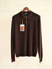 Loro Piana Men's Cashmere Long Sleeve Polo Sweater, Quiet Luxury Old Money Soft Knit Collared Casual Shirt
