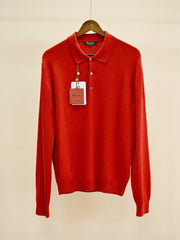 Loro Piana Men's Cashmere Long Sleeve Polo Sweater, Quiet Luxury Old Money Soft Knit Collared Casual Shirt