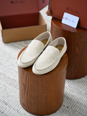 Luxury Men Suede Leather Slip‑On Loafers Soft Flat Sole Driving Shoes Italian Handcrafted Casual Smart Footwear