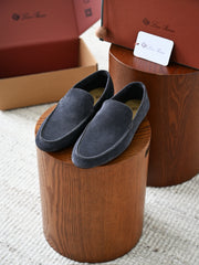Luxury Men Suede Leather Slip‑On Loafers Soft Flat Sole Driving Shoes Italian Handcrafted Casual Smart Footwear