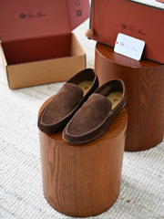Luxury Men Suede Leather Slip‑On Loafers Soft Flat Sole Driving Shoes Italian Handcrafted Casual Smart Footwear