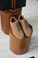 Zegna Luxury Men Low‑Top Suede Sneakers Lace‑Up Design Gum Outsole Italian Handcrafted Casual Shoes For Commuting & Weekend Outing